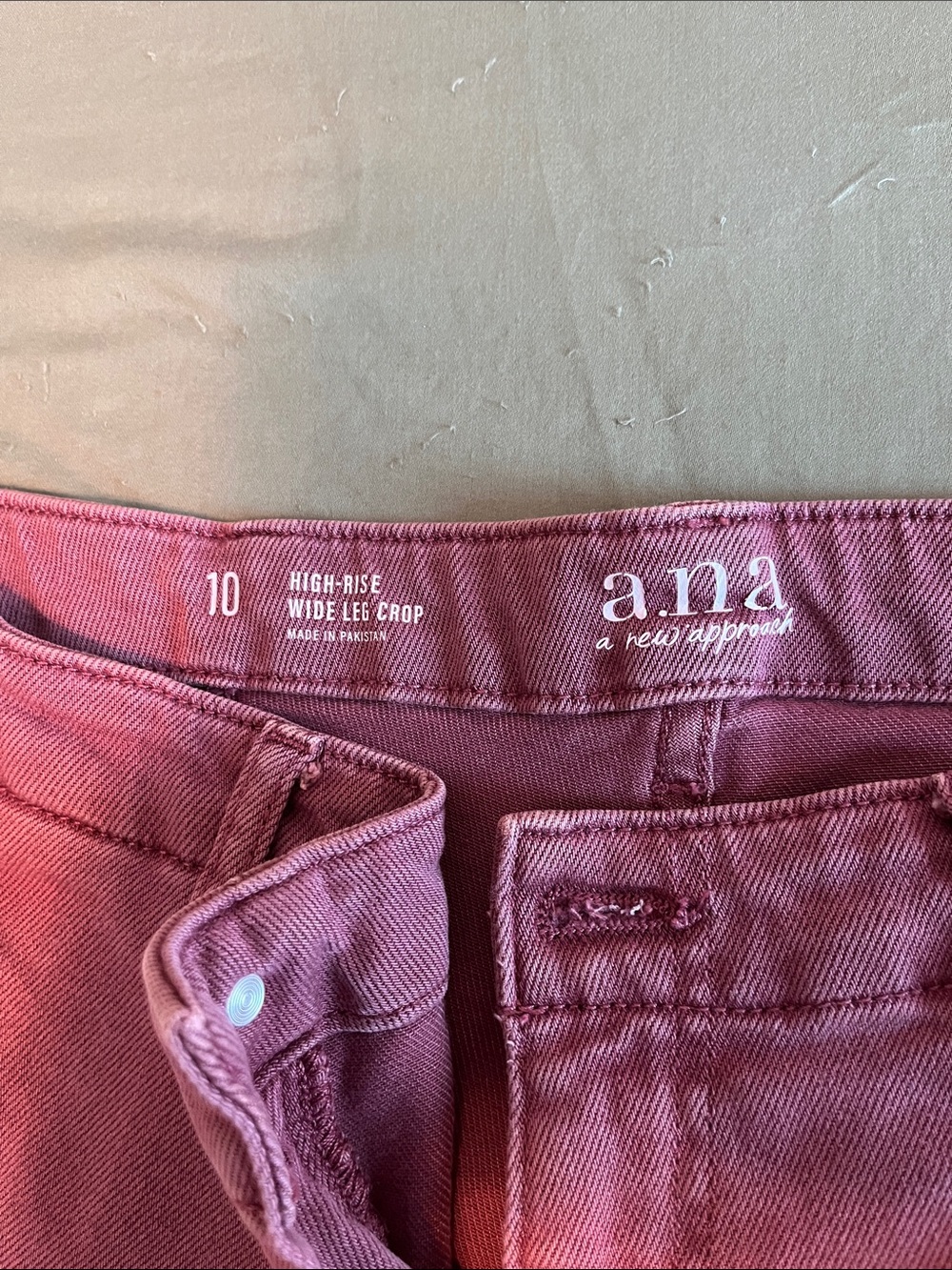 Wide Leg Cropped Rose Women's Jeans - Picture 2 of 5